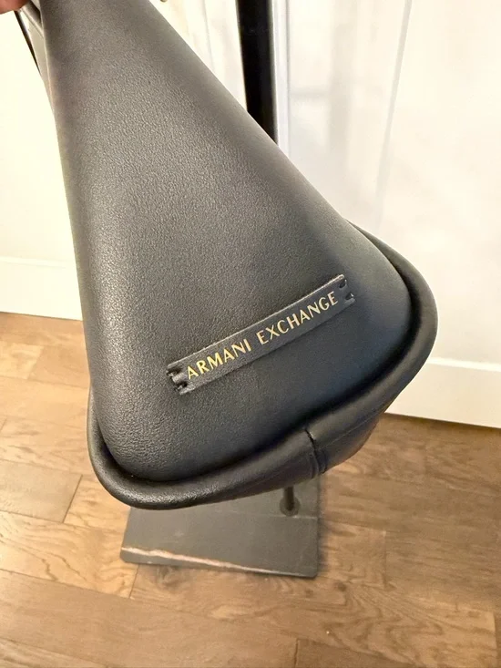 A|X Armani Exchange Black Studded Tote Bag Zip Top Large Shoulder Bag - Picture 6 of 9